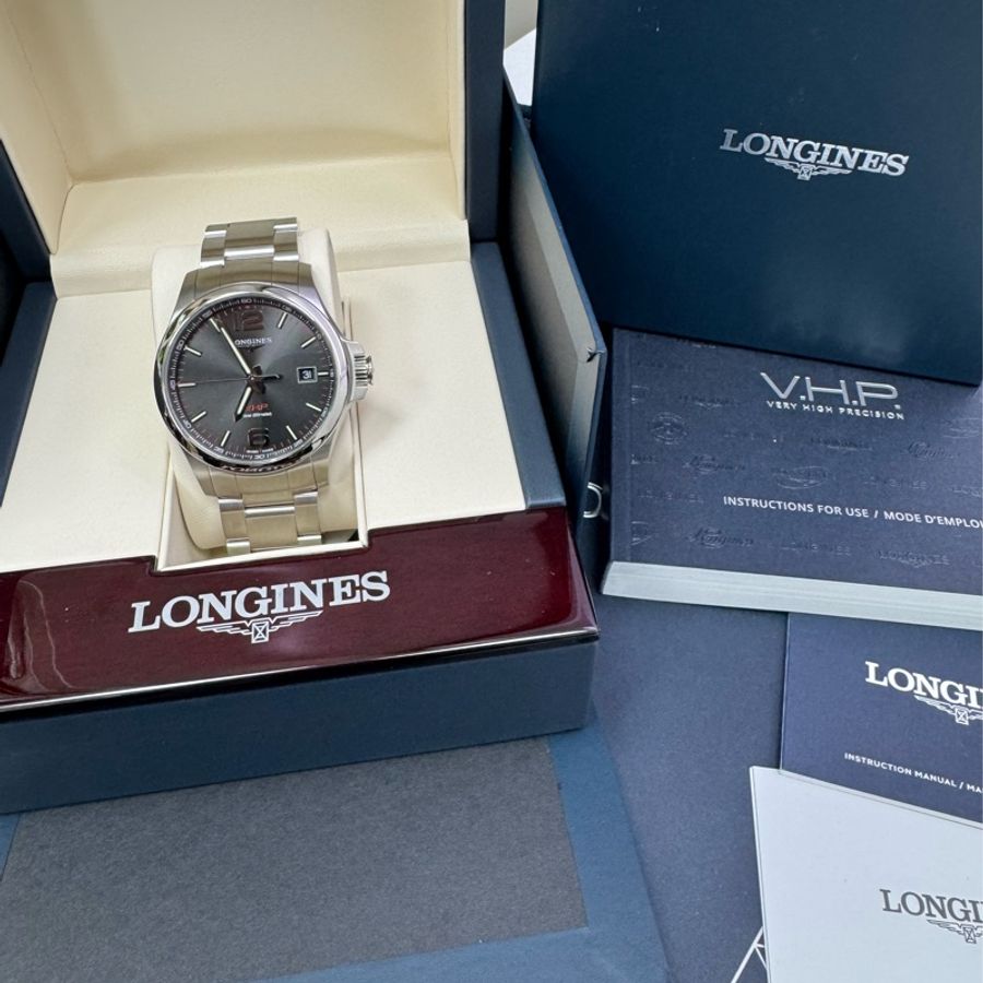 Longines 浪琴錶 高精準石英 黑色面盤 瑞士錶-10