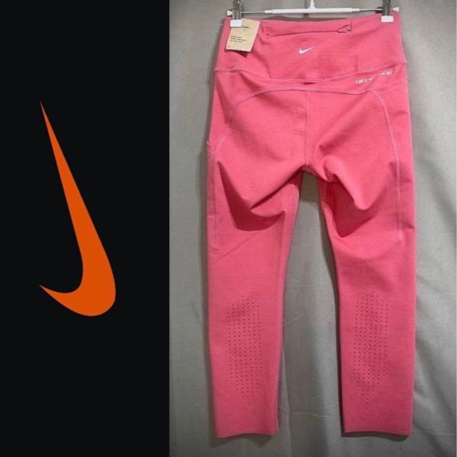 NIKE Epic Luxe Crop Pocket Running 八分運動褲 鯊魚褲 莓果粉紅慢跑運動褲 女-2