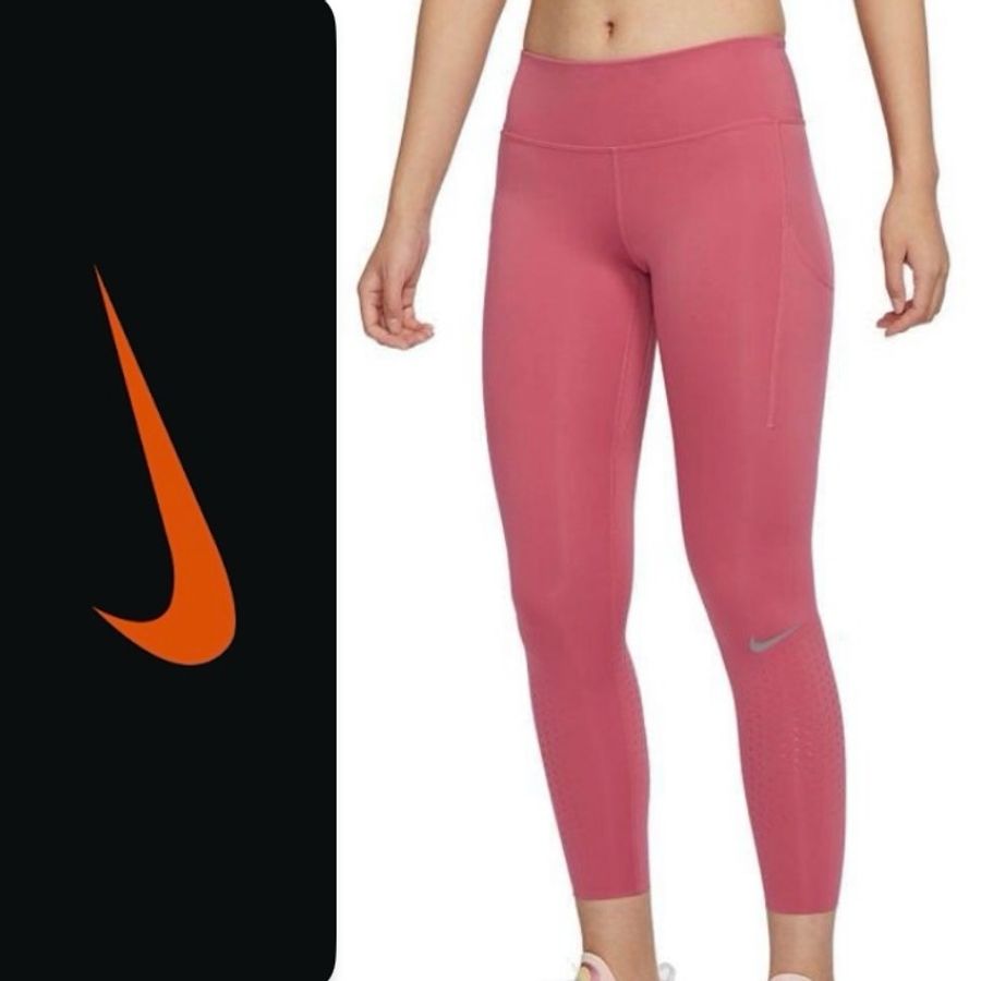 NIKE Epic Luxe Crop Pocket Running 八分運動褲 鯊魚褲 莓果粉紅慢跑運動褲 女-4