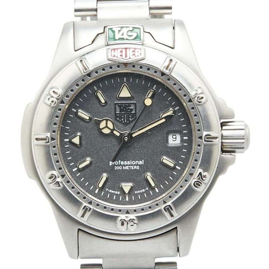 泰格豪雅 4000 系列腕錶 WF1411-0 石英灰色錶盤不鏽鋼女錶 HEUER-0
