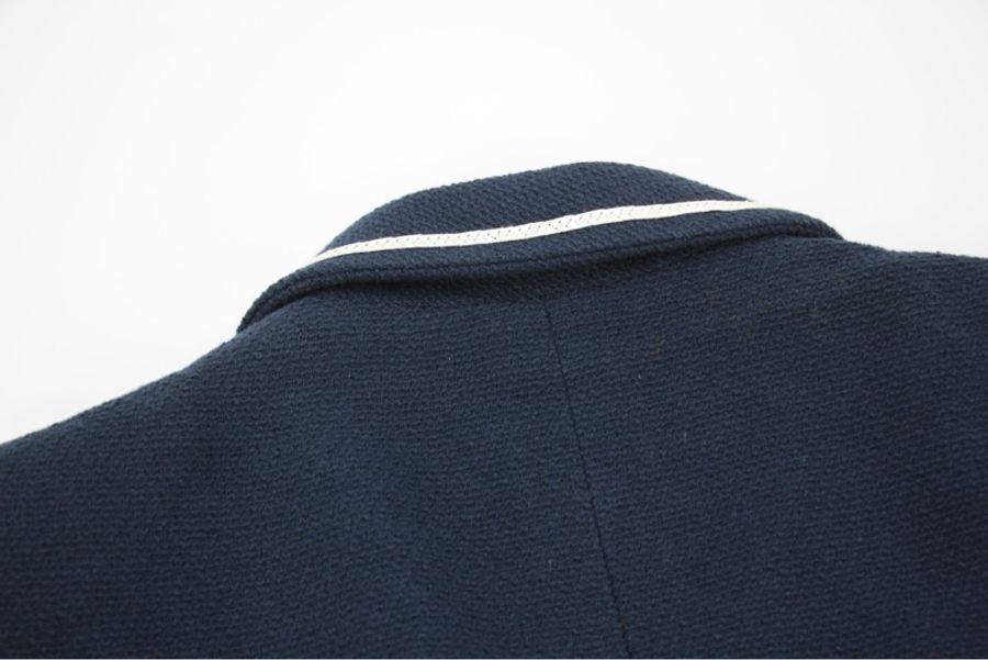 Chanel Vintage 95P 100%棉質海軍藍+白色秋冬短款外套Jacket (Size 38)-14