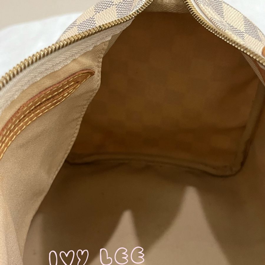 LOUIS VUITTON Speedy 30 Damier Azur 白色棋盤格 手提包 N41370 正品 二手精品-12