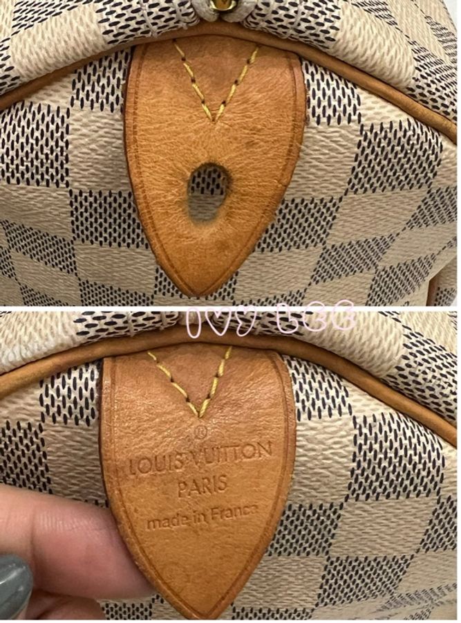LOUIS VUITTON Speedy 30 Damier Azur 白色棋盤格 手提包 N41370 正品 二手精品-18