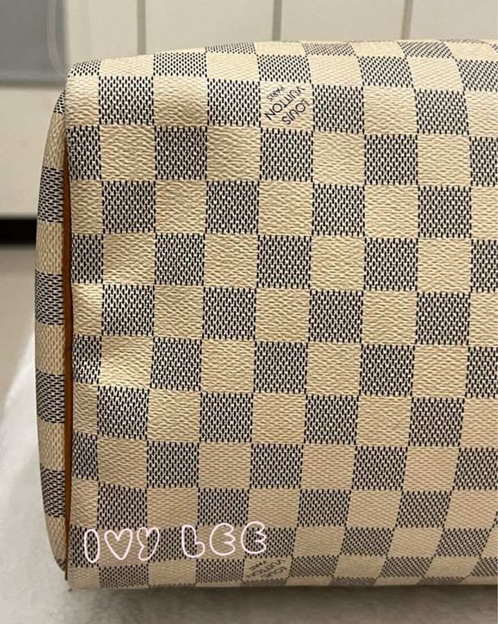 LOUIS VUITTON Speedy 30 Damier Azur 白色棋盤格 手提包 N41370 正品 二手精品-27