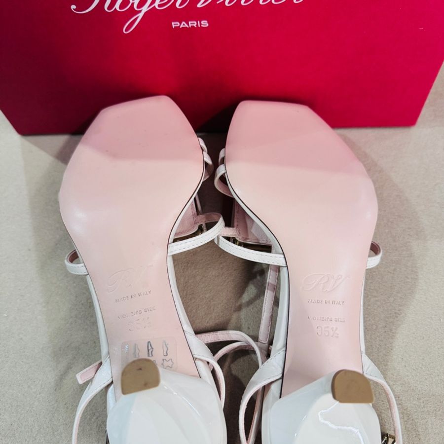 Roger Vivier Virgule 全新逗號跟皮革涼鞋35.5號-3