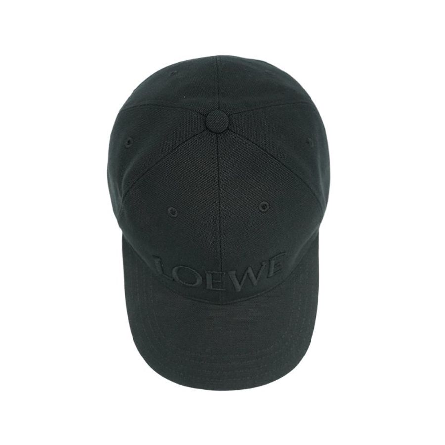 Loewe 帆布刺繡品牌logo棒球帽(黑)-5