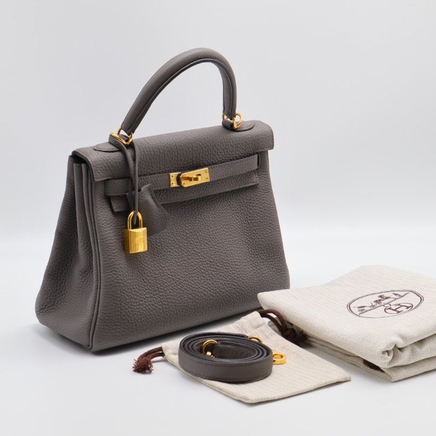 HERMES Kelly 25 - 錫器灰金 Z-8