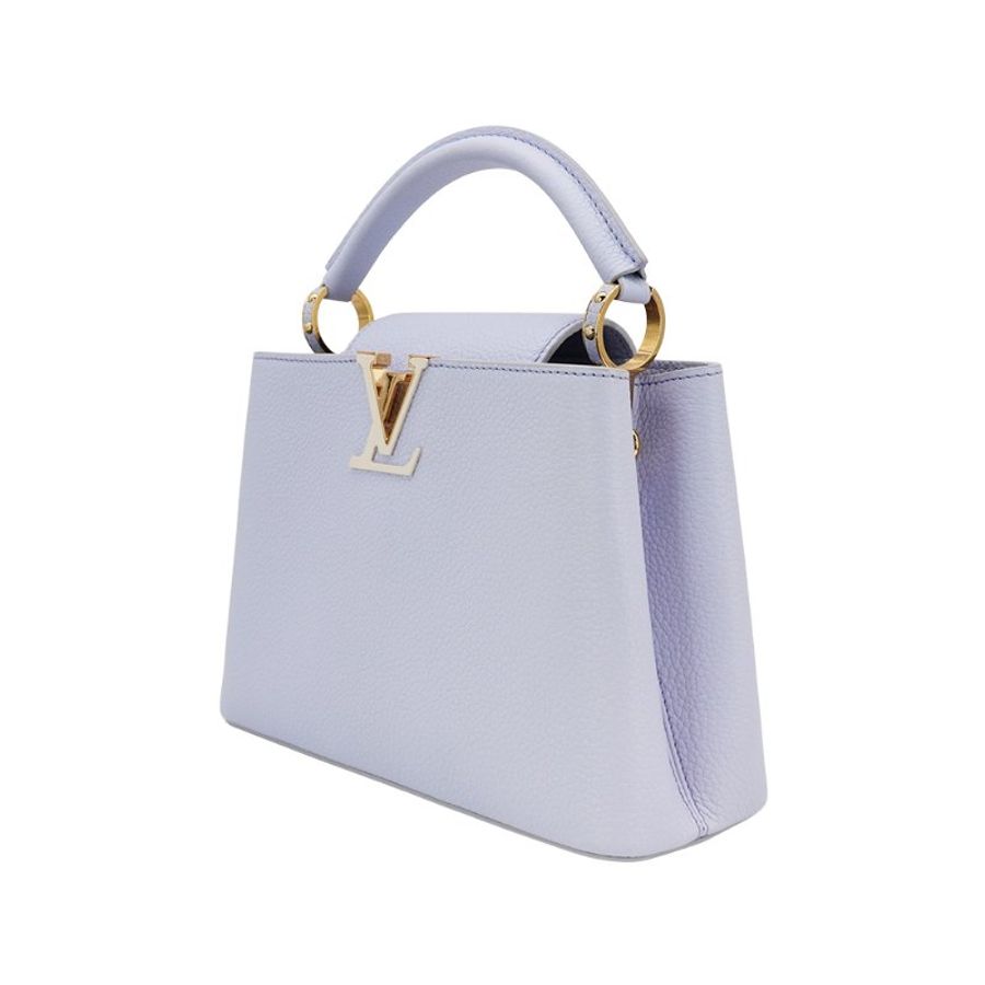 Louis Vuitton 展示品 Capucines BB 皮革金飾LV掀蓋手提斜背包(M59512-淡紫)-2