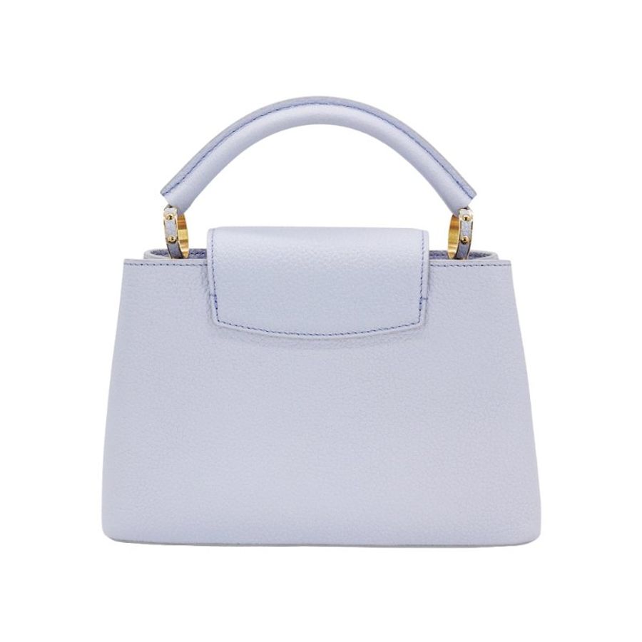 Louis Vuitton 展示品 Capucines BB 皮革金飾LV掀蓋手提斜背包(M59512-淡紫)-3