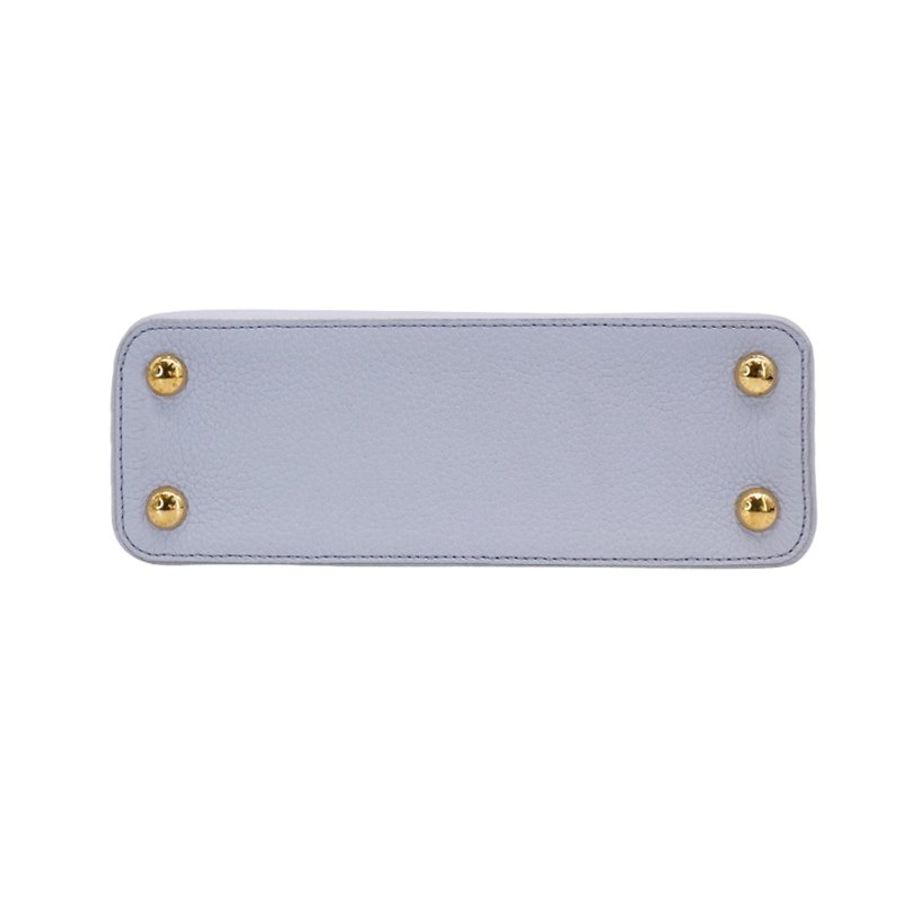 Louis Vuitton 展示品 Capucines BB 皮革金飾LV掀蓋手提斜背包(M59512-淡紫)-4
