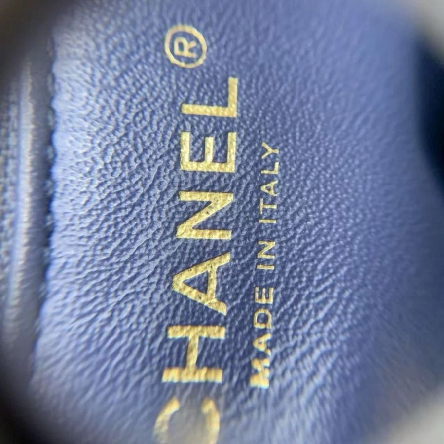 CHANEL 香奈兒 海軍藍小牛皮鏈條單肩包 海軍藍手提包-9