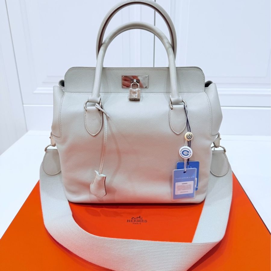 hermes 愛馬仕 tool box 26 灰白 手提包 側背包 斜背包 肩背包-0