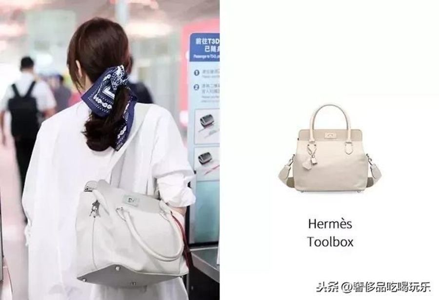 hermes 愛馬仕 tool box 26 灰白 手提包 側背包 斜背包 肩背包-2