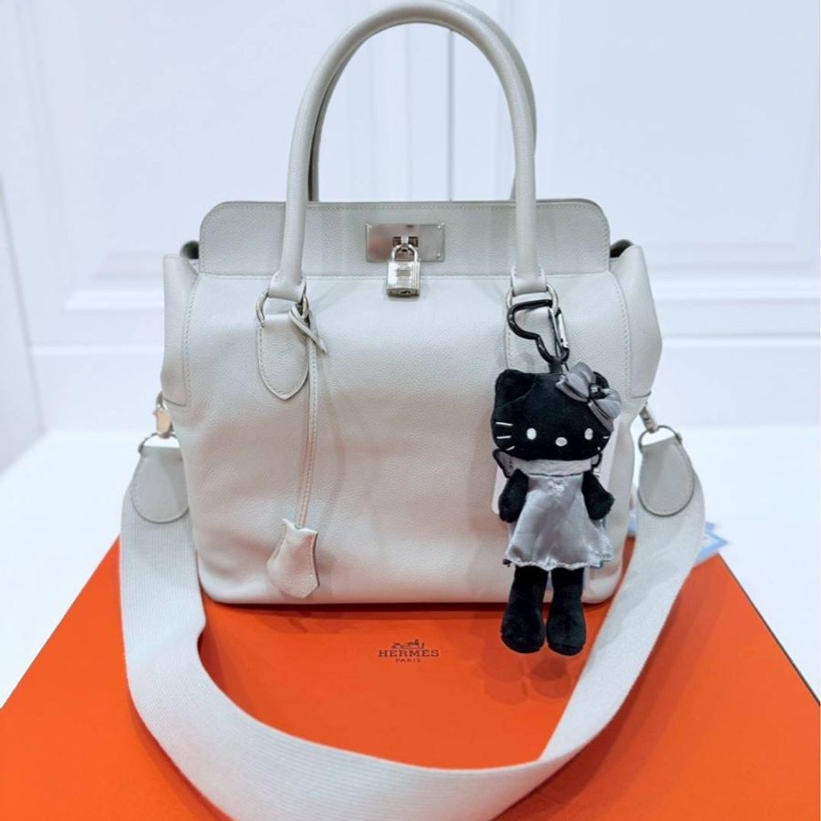 hermes 愛馬仕 tool box 26 灰白 手提包 側背包 斜背包 肩背包-5