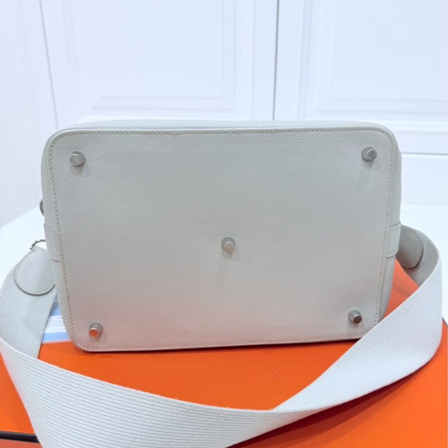 hermes 愛馬仕 tool box 26 灰白 手提包 側背包 斜背包 肩背包-10