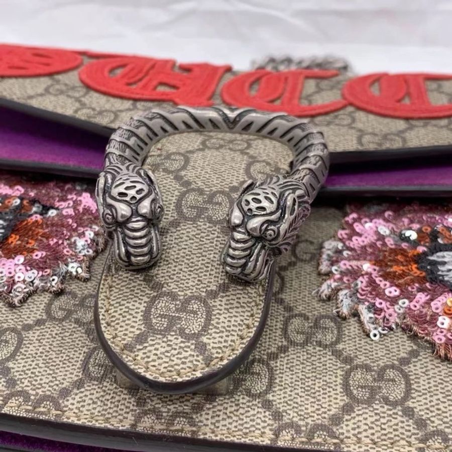 Gucci Monogram Dionysus 中號 蜜蜂包 單肩斜挎包-4
