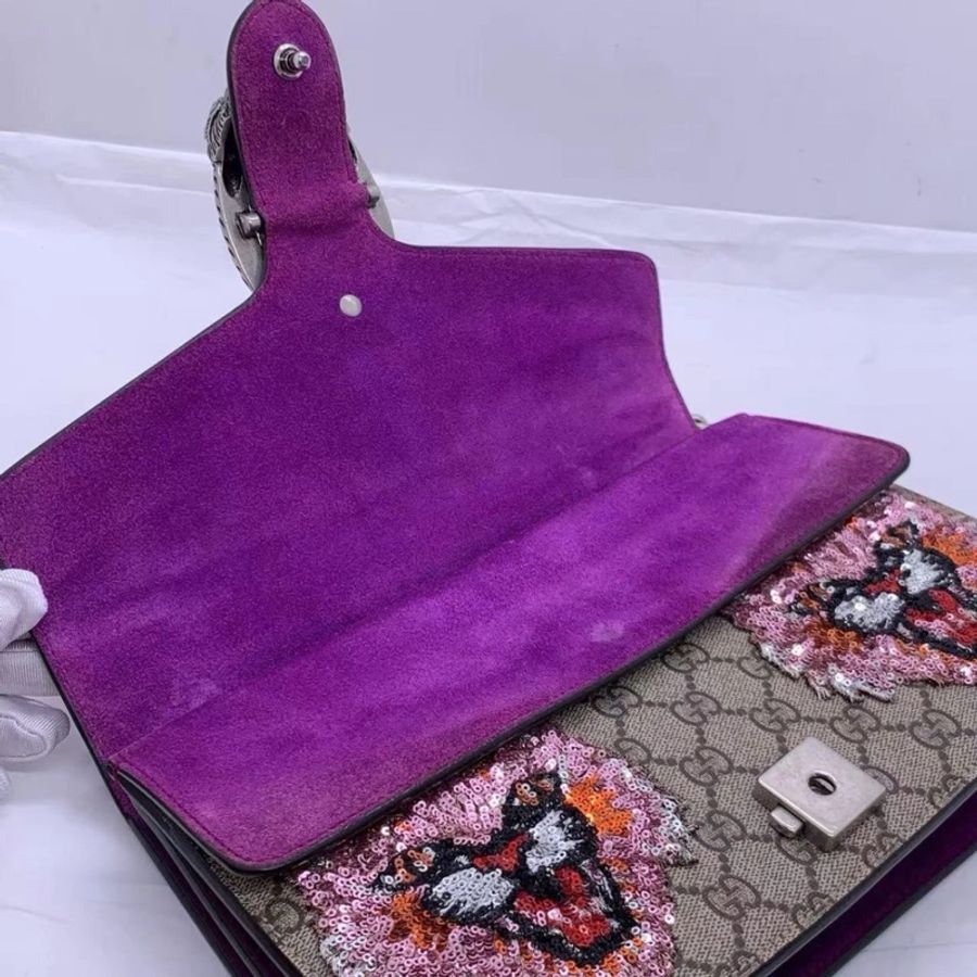 Gucci Monogram Dionysus 中號 蜜蜂包 單肩斜挎包-8