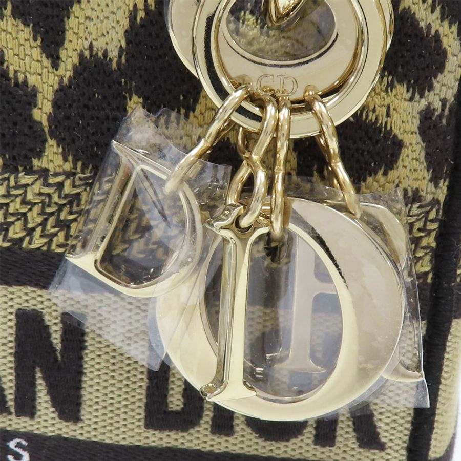 棕色線繡豹紋 Lady Dior Mini 兩用包【Dior 迪奧】-6