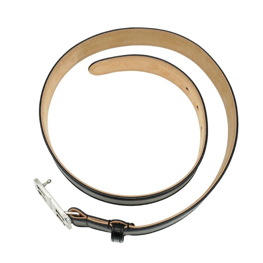 Balenciaga 牛皮品牌logo銀釦皮帶 (810728-銀)-5