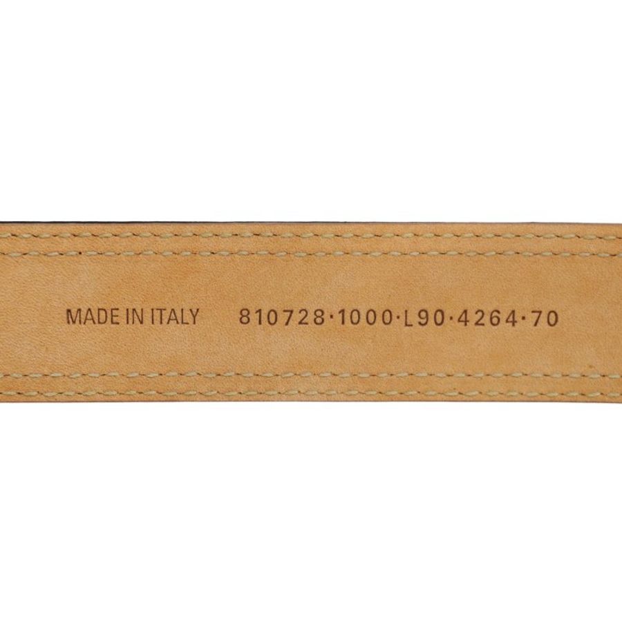 Balenciaga 牛皮品牌logo金釦皮帶(810728-金)-3