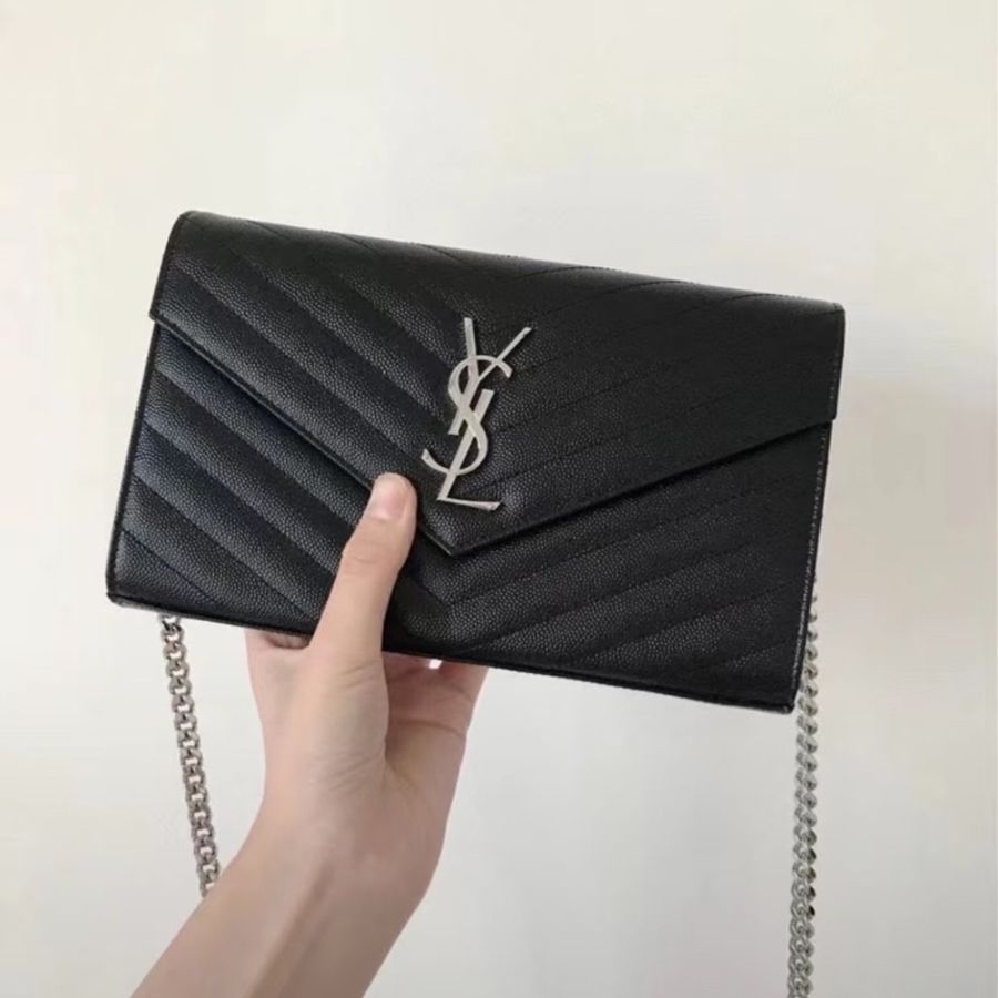 「JL精品代購」 極新 Ysl 魚子醬信封包Woc 鏈條包-0