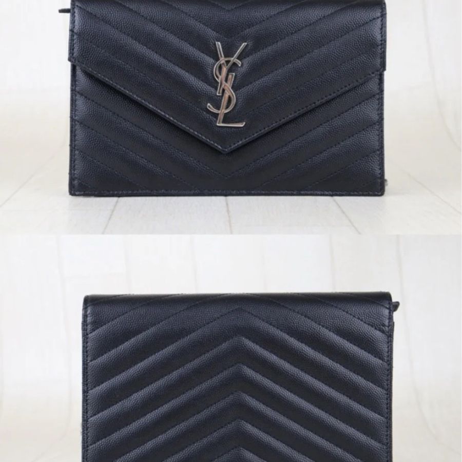 「JL精品代購」 極新 Ysl 魚子醬信封包Woc 鏈條包-3