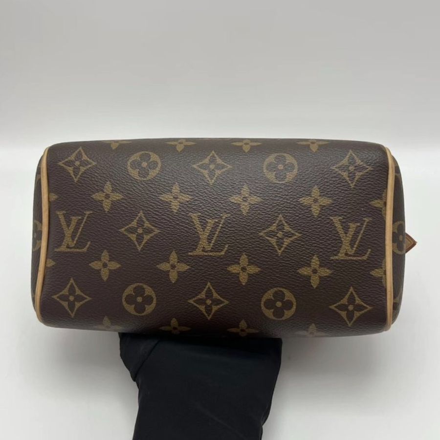 LV 老花speedy20手提肩背斜背包20.5*14*12 芯片款  99新配件塵袋鑰匙鎖-2