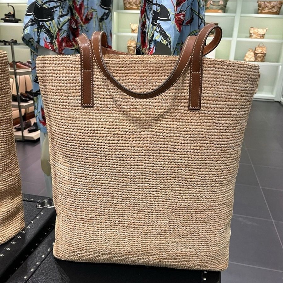 Prada 皮革標誌鉤針TOTE BAG-6