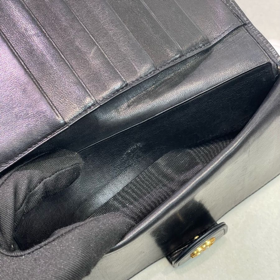 Chanel 香奈兒 中古黑色菱格長夾 XB345-21