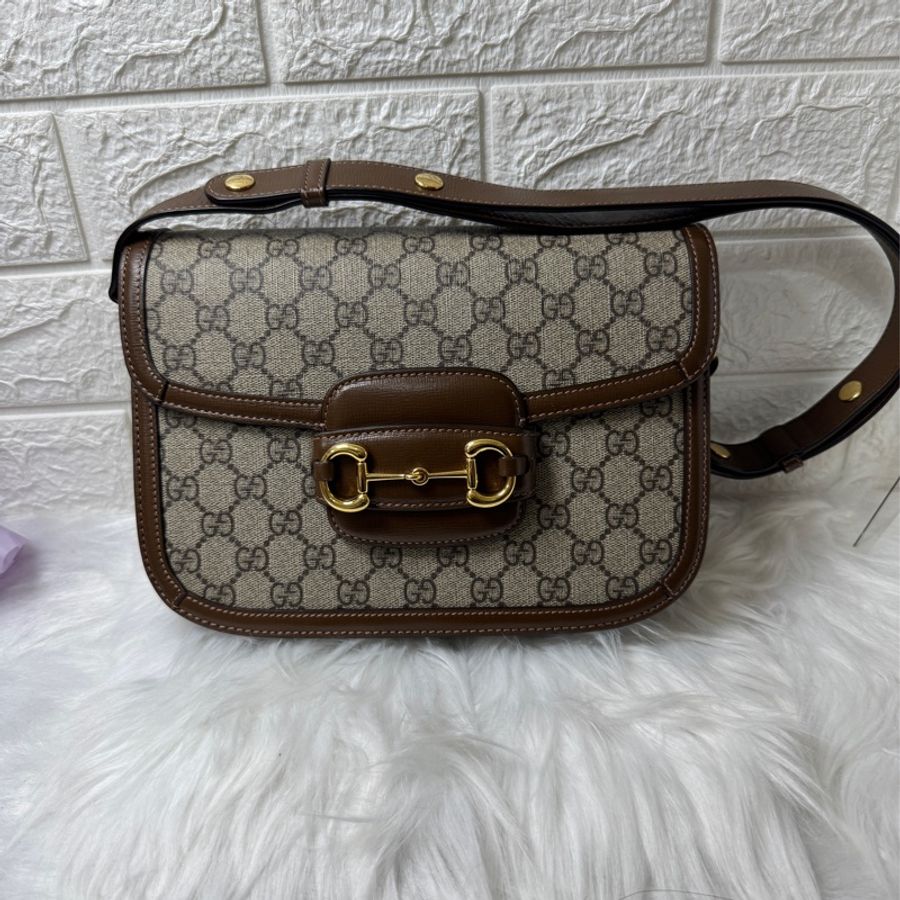 Gucci 1955 系列 馬鞍包 -馬銜扣老花 25-36