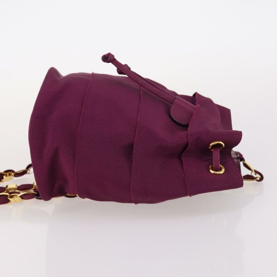 【日本直送】Salvatore Ferragamo 鏈條背包 帆布 紫色 金飾 正品 gh681-2