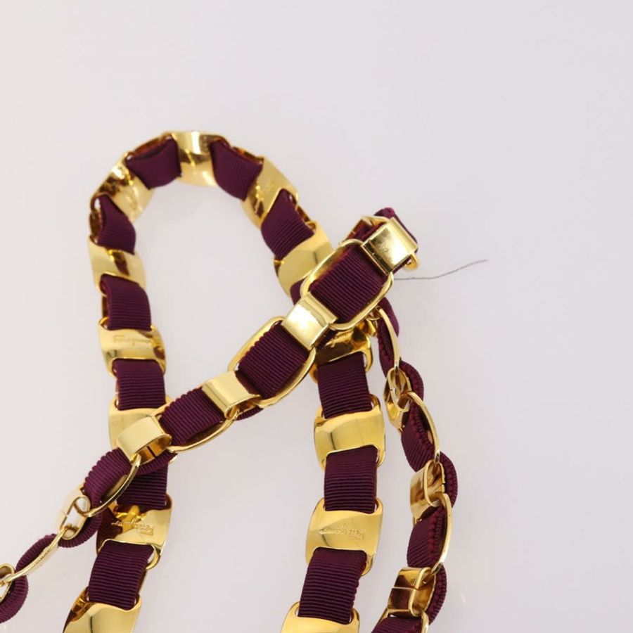 【日本直送】Salvatore Ferragamo 鏈條背包 帆布 紫色 金飾 正品 gh681-7