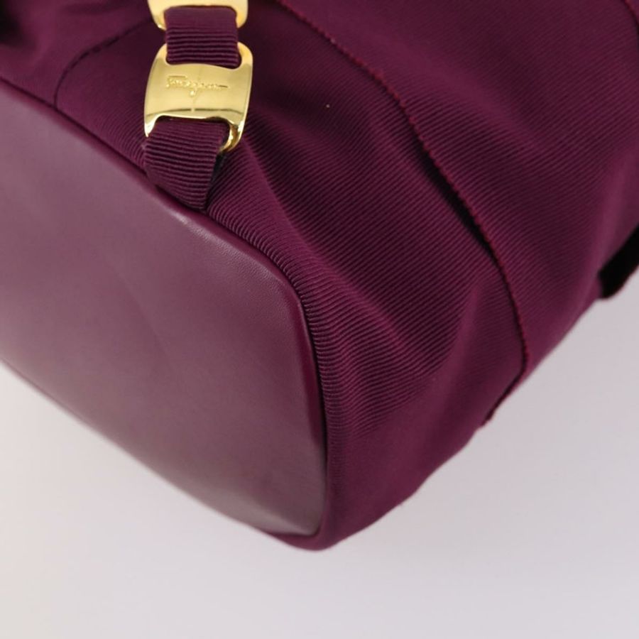 【日本直送】Salvatore Ferragamo 鏈條背包 帆布 紫色 金飾 正品 gh681-14