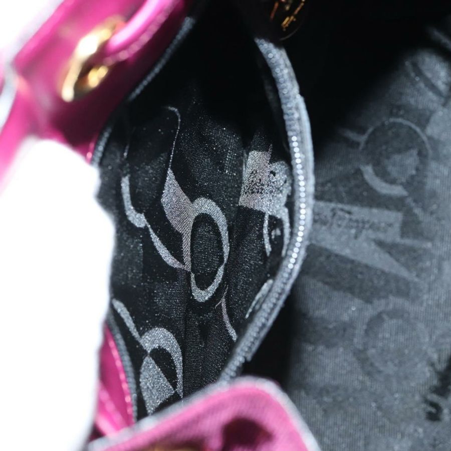 【日本直送】Salvatore Ferragamo 鏈條背包 帆布 紫色 金飾 正品 gh681-18