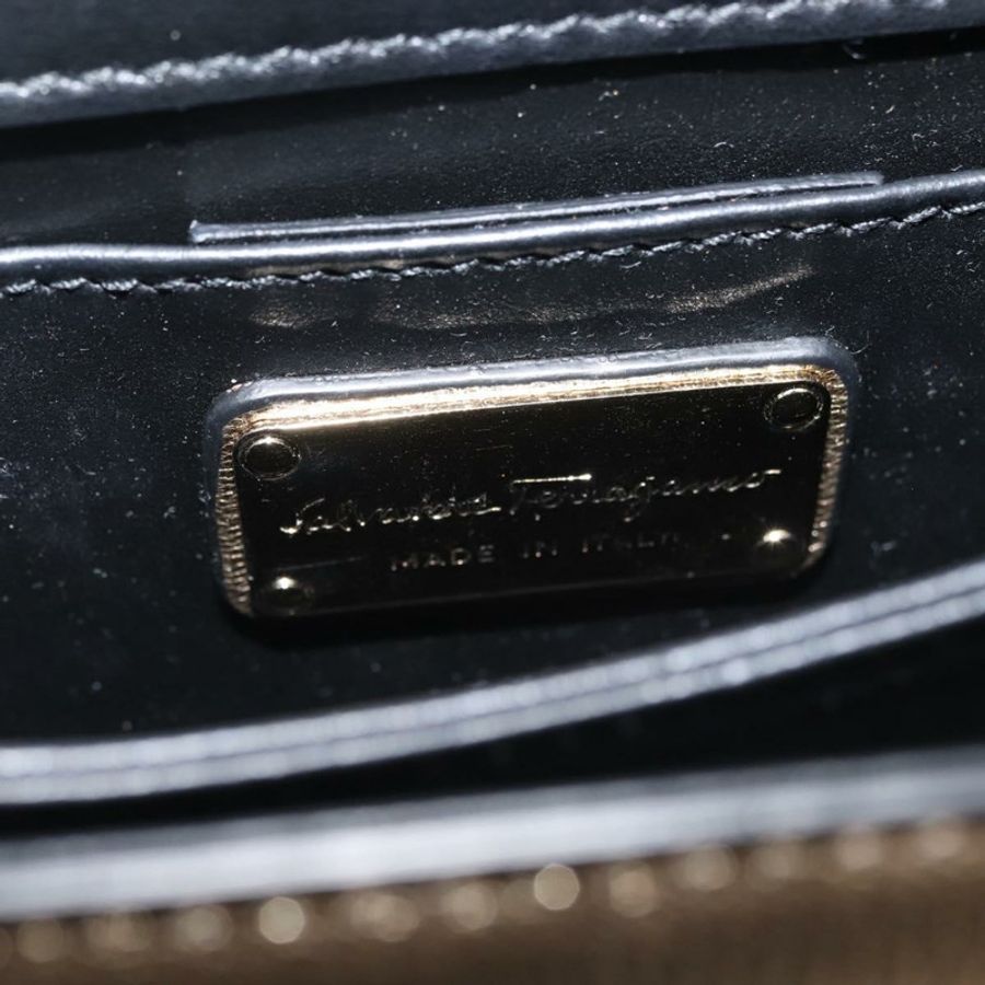 【日本直送】Salvatore Ferragamo Gancini 鏈條肩包 皮革 金色 正品 142823-18