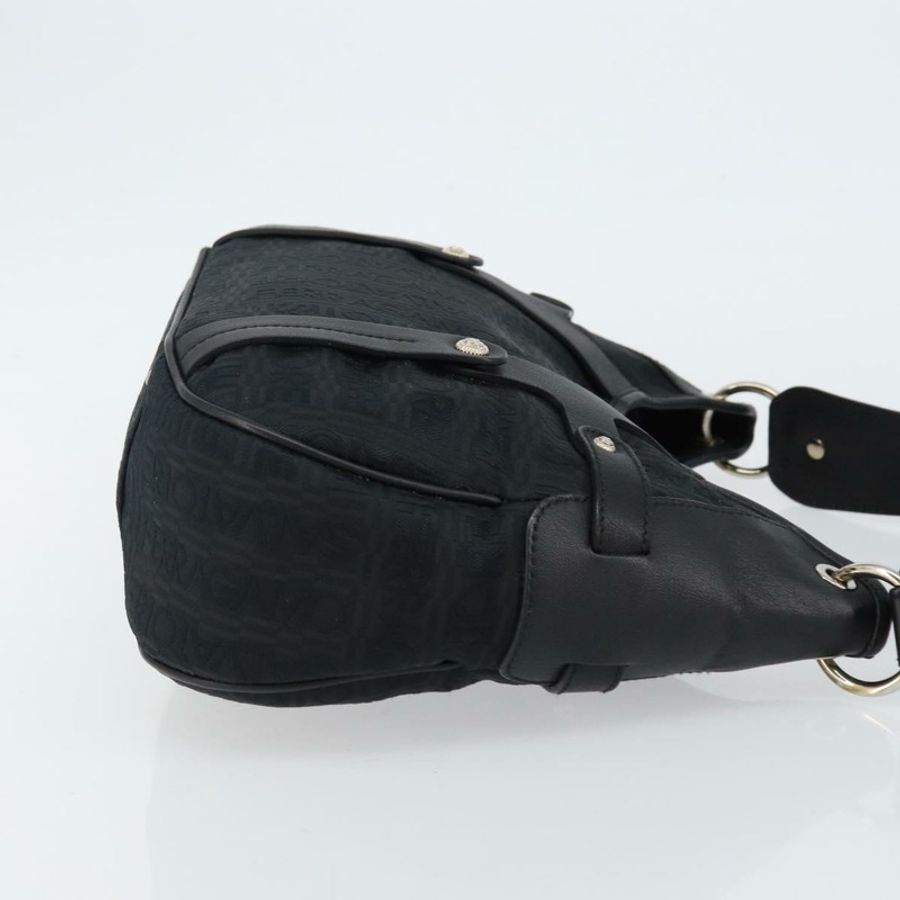 【日本直送】Salvatore Ferragamo 肩背包 黑色 銀色 正品 hk2987-2