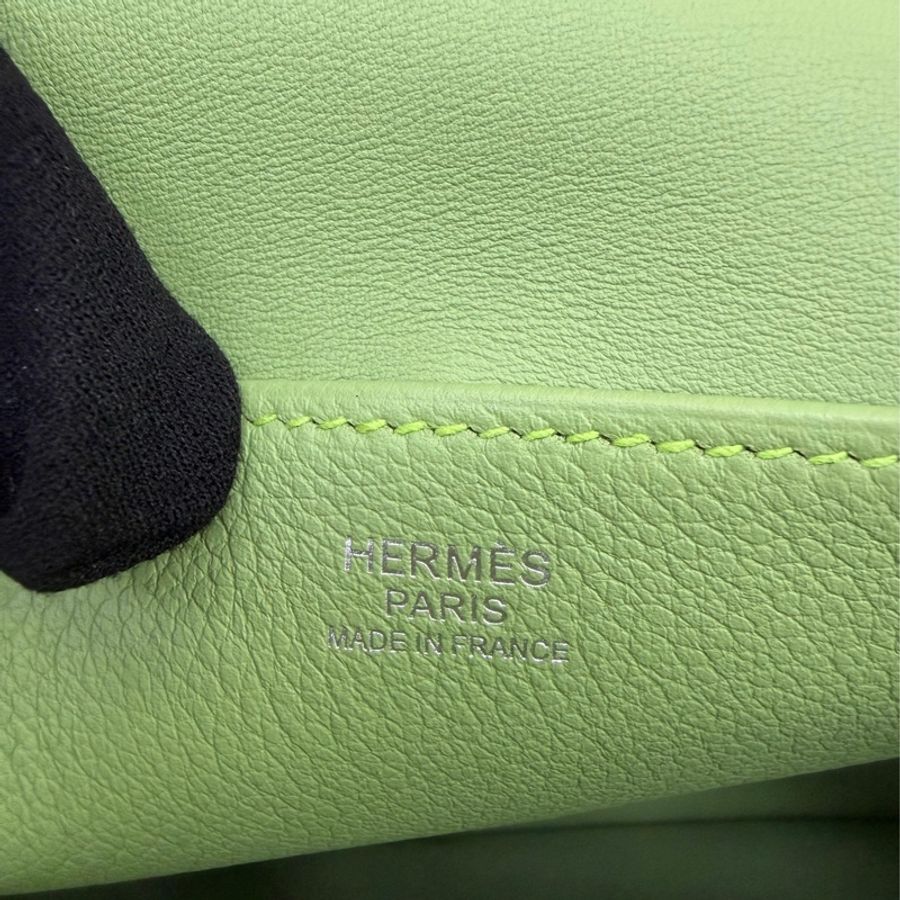 HERMES 愛馬仕 手袋 HALZAN 25 3I 單肩包/斜挎包/手提包 馬蹄包 牛油果綠-9