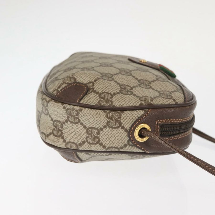 【日本直送】GUCCI GG Supreme Web Sherry Line 單肩包 PVC 米色 金色 紅色 正品 142847-2