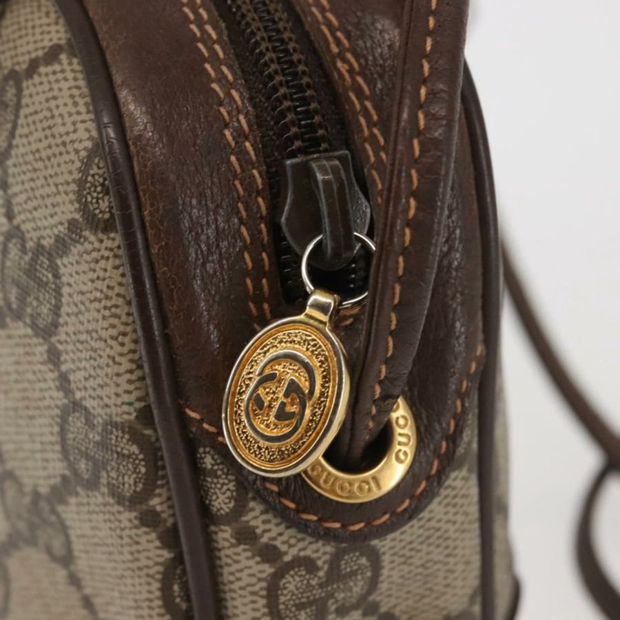 【日本直送】GUCCI GG Supreme Web Sherry Line 單肩包 PVC 米色 金色 紅色 正品 142847-9