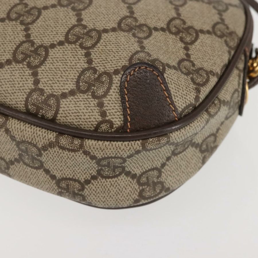 【日本直送】GUCCI GG Supreme Web Sherry Line 單肩包 PVC 米色 金色 紅色 正品 142847-15