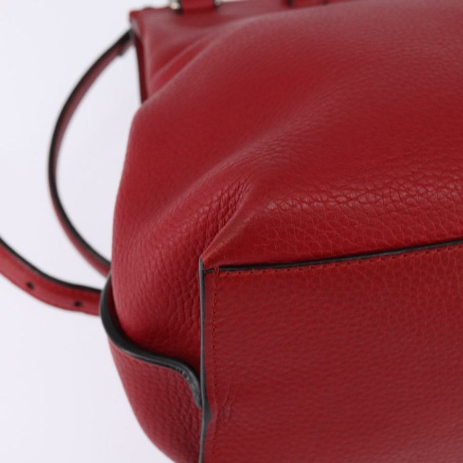 【日本直送】GUCCI 竹節日常手提包 皮革 兩用 紅色 銀色 392013 正品 BA6241-17
