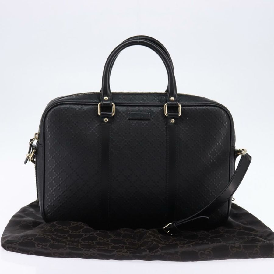 【日本直送】GUCCI Diamante 手提包 皮革 2way 黑色 金色 344357 正品 135065-11