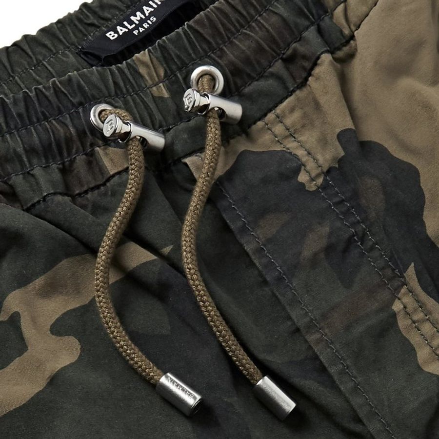 BALMAIN 迷彩 拉鍊口袋 鬆緊褲腰 短褲 IT46-1