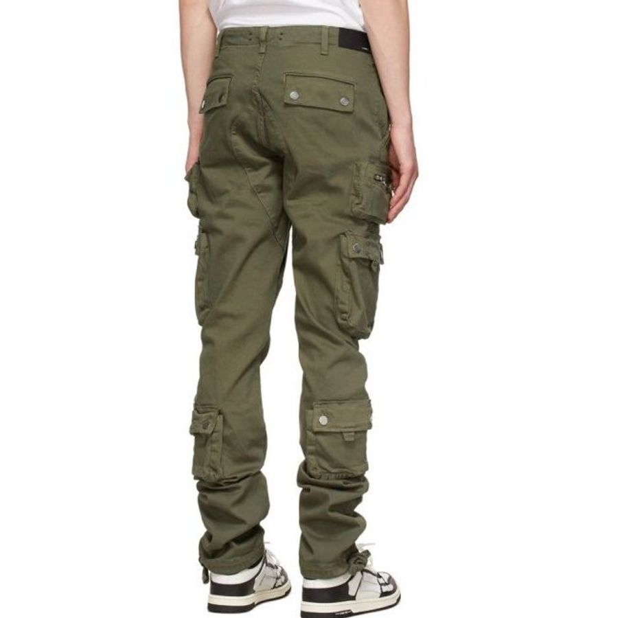 AMIRI 軍綠色 工裝 口袋 多功能 長褲-1