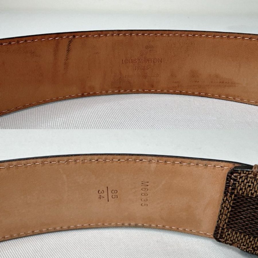 LV Damier Ebene金扣棋盤格皮帶-6
