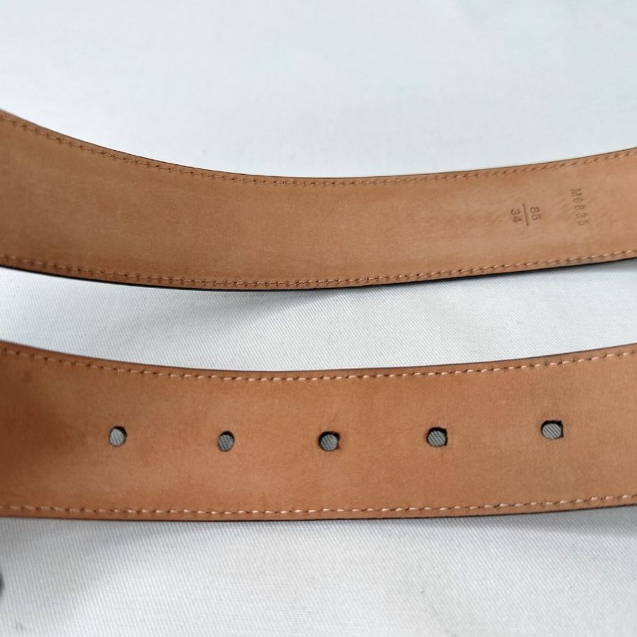 LV Damier Ebene金扣棋盤格皮帶-7