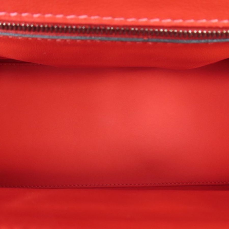 【巴黎站二手名牌專賣店】*現貨*HERMES 愛馬仕 真品*D刻番茄紅色拼接黑皮革24/24手提兩用包29-3