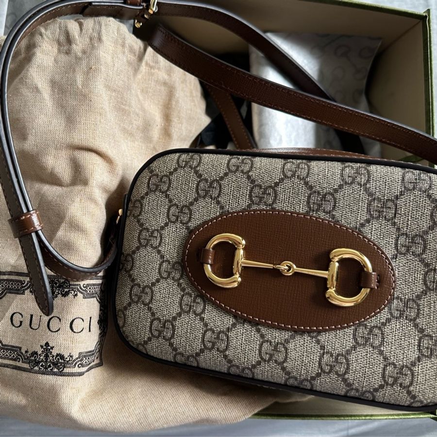 GUCCI Horsebit 1955 馬銜釦拉鍊斜背相機包-0