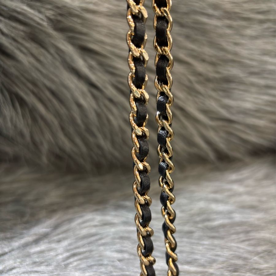 CHANEL AP2846 VANITY CASE COCO HANDLE 黑色羊皮金鍊 化妝包化妝箱長盒子斜背包-41