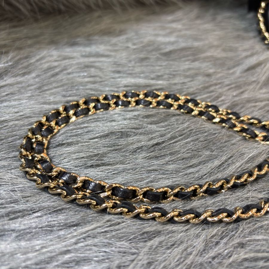 CHANEL AP2846 VANITY CASE COCO HANDLE 黑色羊皮金鍊 化妝包化妝箱長盒子斜背包-42